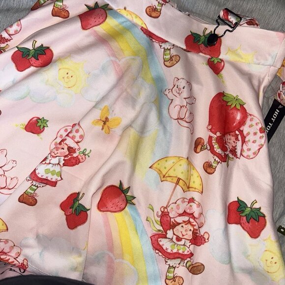 Strawberry Shortcake Suspenders Skater Cartoon Skirt Hot Topic Size Small - Picture 5 of 8